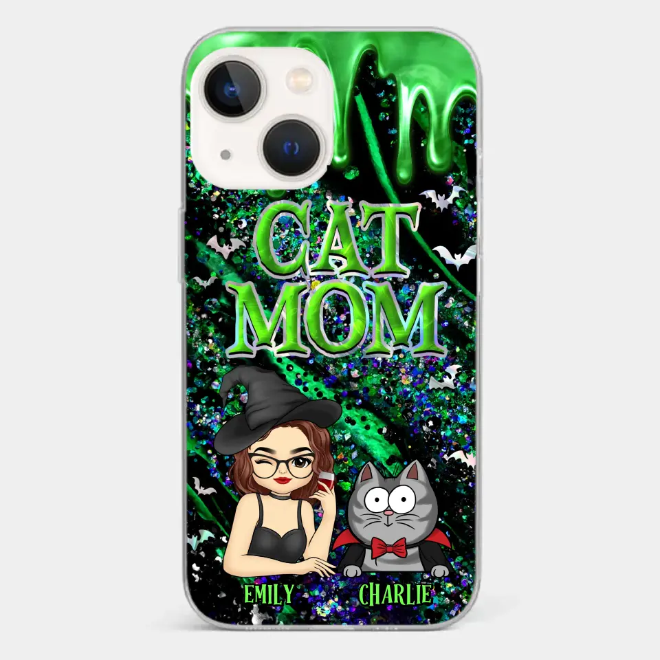 Witchy Vibes For Cat Mom This Halloween - Cat Personalized Custom Clear Phone Case - Halloween Gift For Pet Owners, Pet Lovers - Image 14