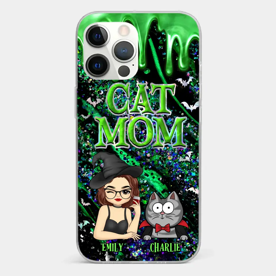 Witchy Vibes For Cat Mom This Halloween - Cat Personalized Custom Clear Phone Case - Halloween Gift For Pet Owners, Pet Lovers - Image 15