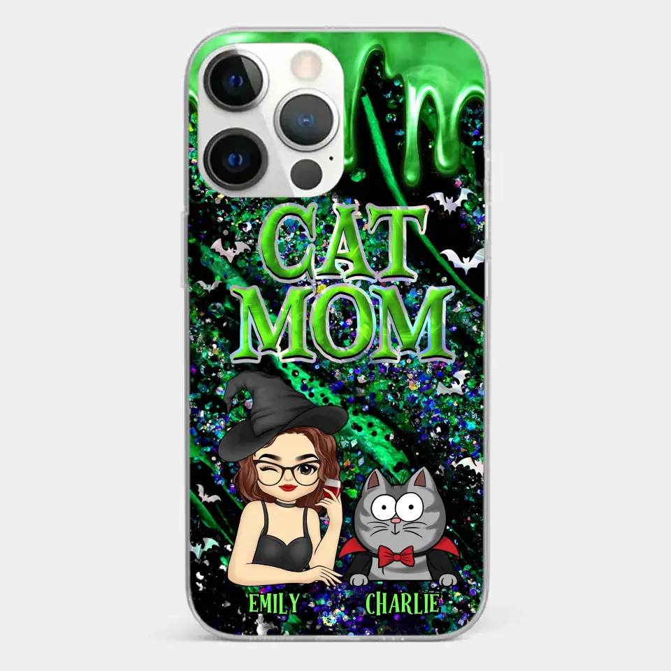 Witchy Vibes For Cat Mom This Halloween - Cat Personalized Custom Clear Phone Case - Halloween Gift For Pet Owners, Pet Lovers - Image 19