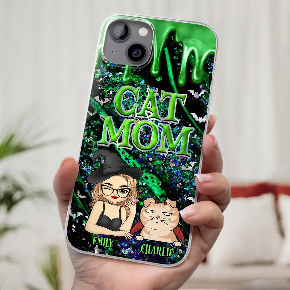 Witchy Vibes For Cat Mom This Halloween - Cat Personalized Custom Clear Phone Case - Halloween Gift For Pet Owners, Pet Lovers - Image 28