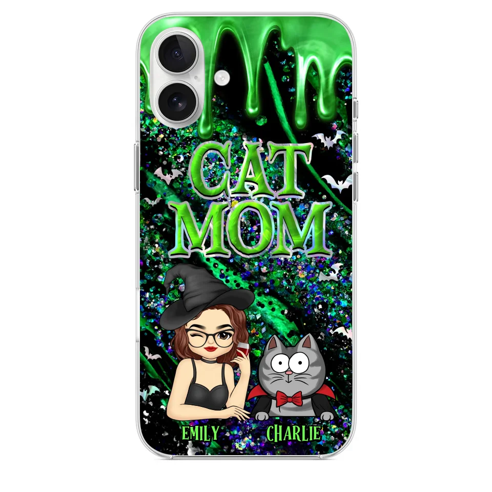 Witchy Vibes For Cat Mom This Halloween - Cat Personalized Custom Clear Phone Case - Halloween Gift For Pet Owners, Pet Lovers - Image 32