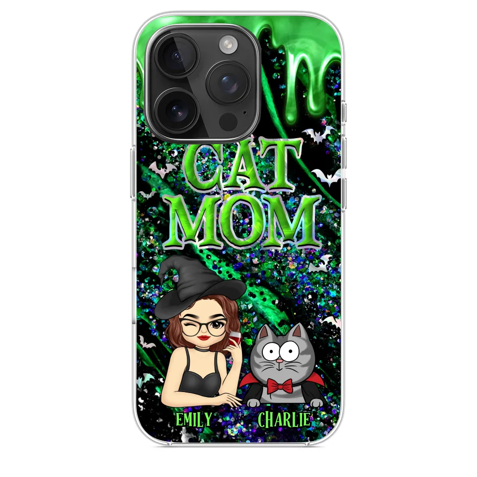 Witchy Vibes For Cat Mom This Halloween - Cat Personalized Custom Clear Phone Case - Halloween Gift For Pet Owners, Pet Lovers - Image 33