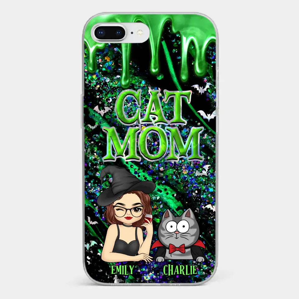 Witchy Vibes For Cat Mom This Halloween - Cat Personalized Custom Clear Phone Case - Halloween Gift For Pet Owners, Pet Lovers - Image 5