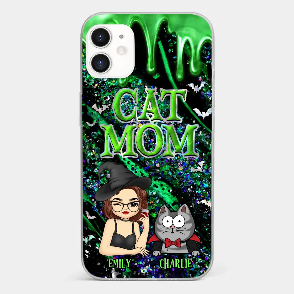 Witchy Vibes For Cat Mom This Halloween - Cat Personalized Custom Clear Phone Case - Halloween Gift For Pet Owners, Pet Lovers - Image 6