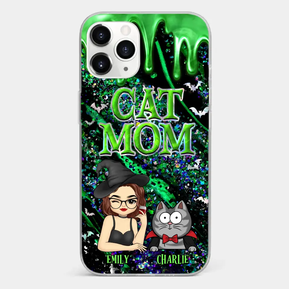Witchy Vibes For Cat Mom This Halloween - Cat Personalized Custom Clear Phone Case - Halloween Gift For Pet Owners, Pet Lovers - Image 7