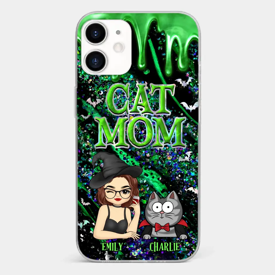 Witchy Vibes For Cat Mom This Halloween - Cat Personalized Custom Clear Phone Case - Halloween Gift For Pet Owners, Pet Lovers - Image 9