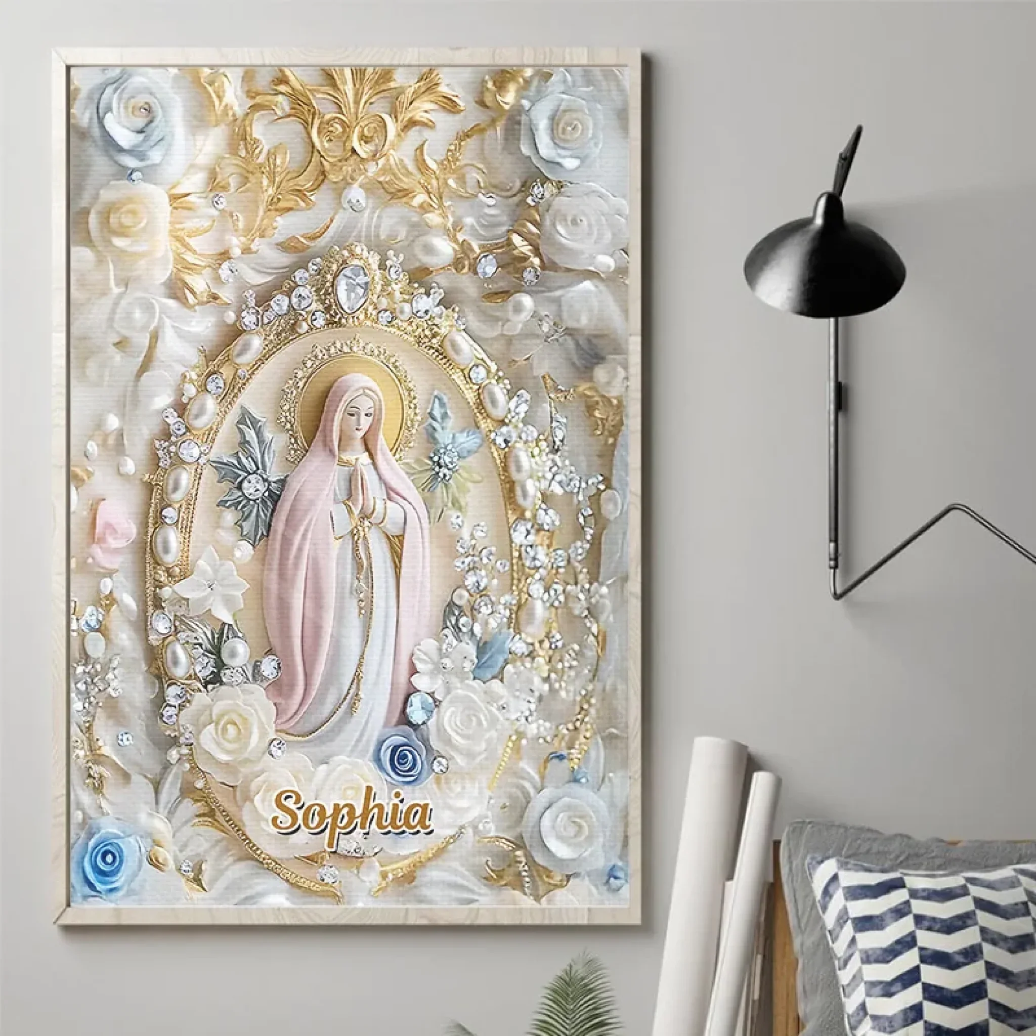 With Love Comes Faith - Family Personalized Custom Vertical Poster - Gift For Yourself, Best Friends, Siblings, Family Members - Image 3