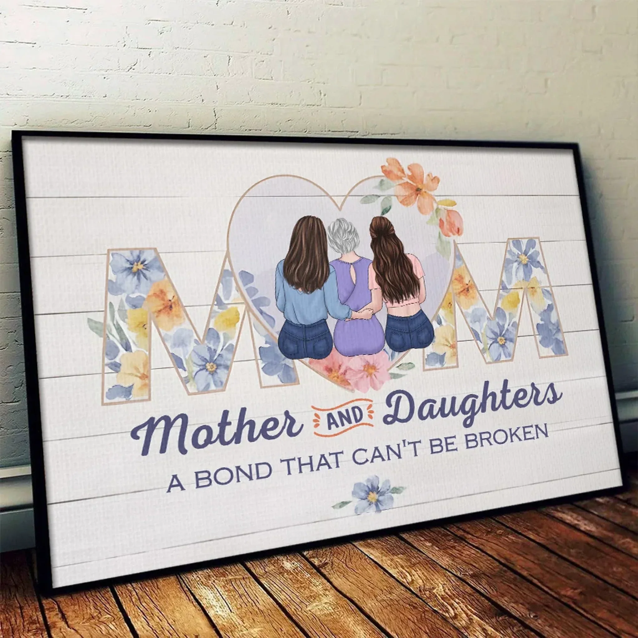With My Mom, Every Moment Feels Like Home - Family Personalized Custom Horizontal Poster - Gift For Mom, Daughter - Image 4