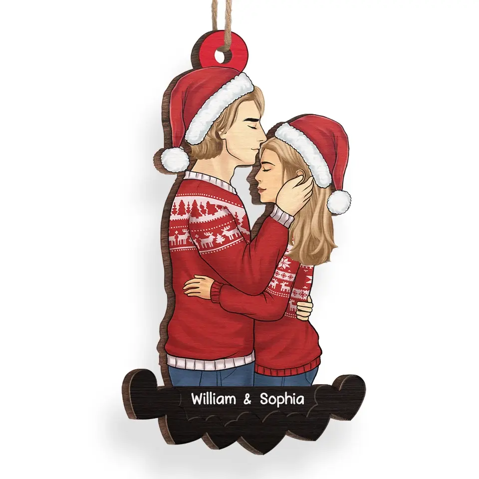 With You Every Moment Is A Treasure Worth Remembering - Couple Personalized Custom Ornament - Wood Custom Shaped - Christmas Gift For Husband Wife, Anniversary - Image 3