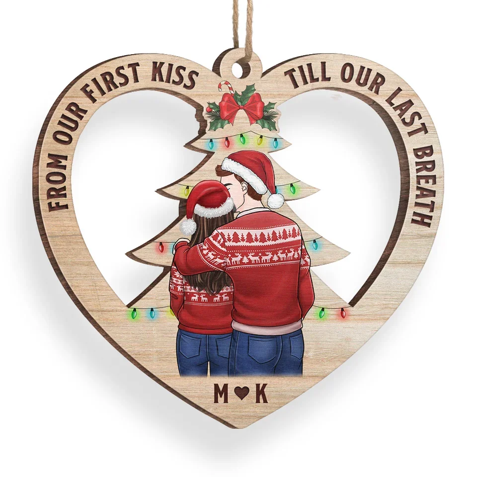 With You, Every Moment Is Special - Couple Personalized Custom Ornament - Wood Custom Shaped - Christmas Gift For Husband Wife, Anniversary - Image 3