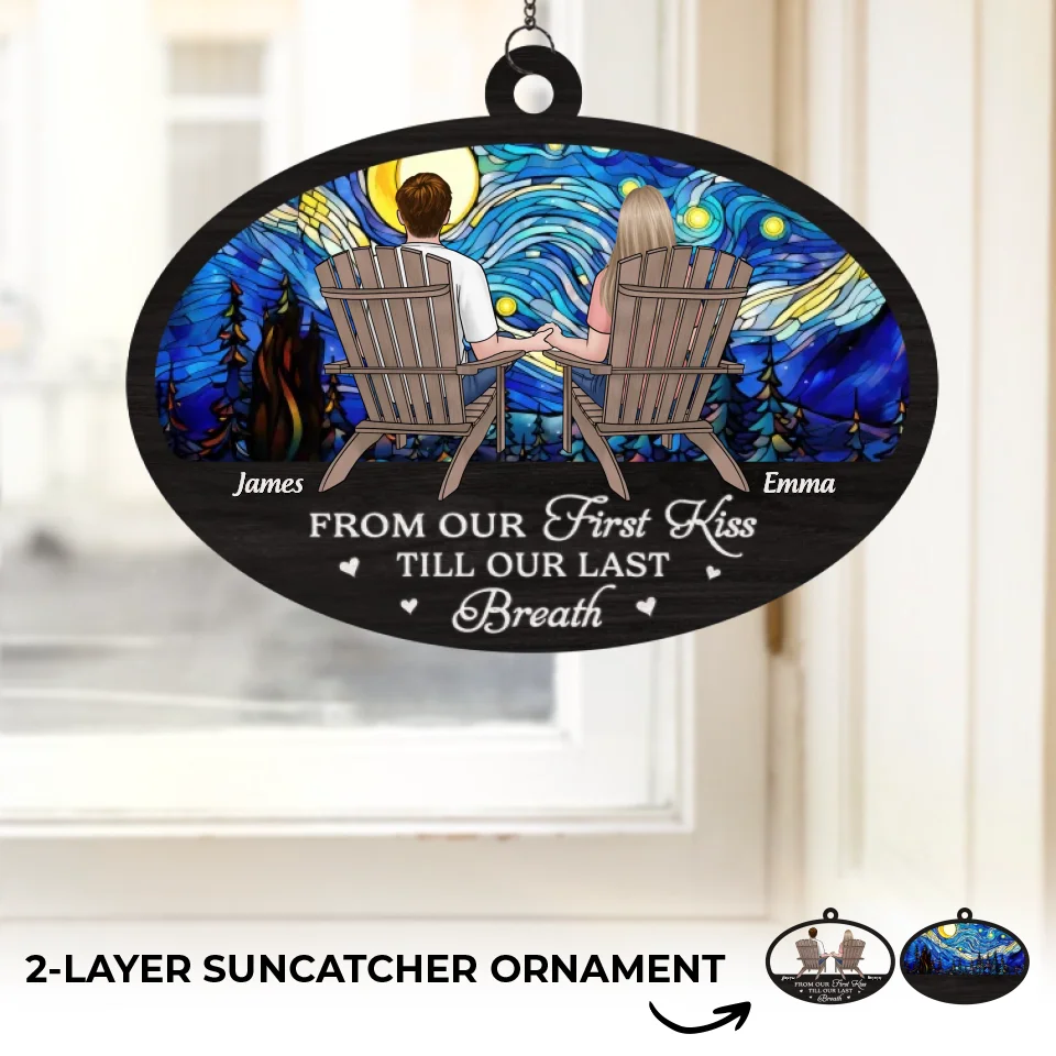 With You, Every View Is Perfect - Couple Personalized Window Hanging Suncatcher Ornament - Gift For Husband Wife, Anniversary - Image 2