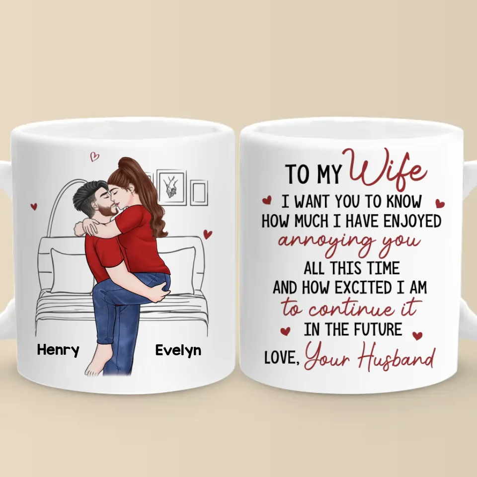 With You, I Can Be Myself - Couple Personalized Custom Mug - Gift For Husband Wife, Anniversary - Image 2