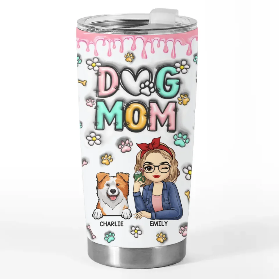 With You, I’m Never Alone - Dog Personalized Custom 3D Inflated Effect Printed Tumbler - Gift For Pet Owners, Pet Lovers - Image 2