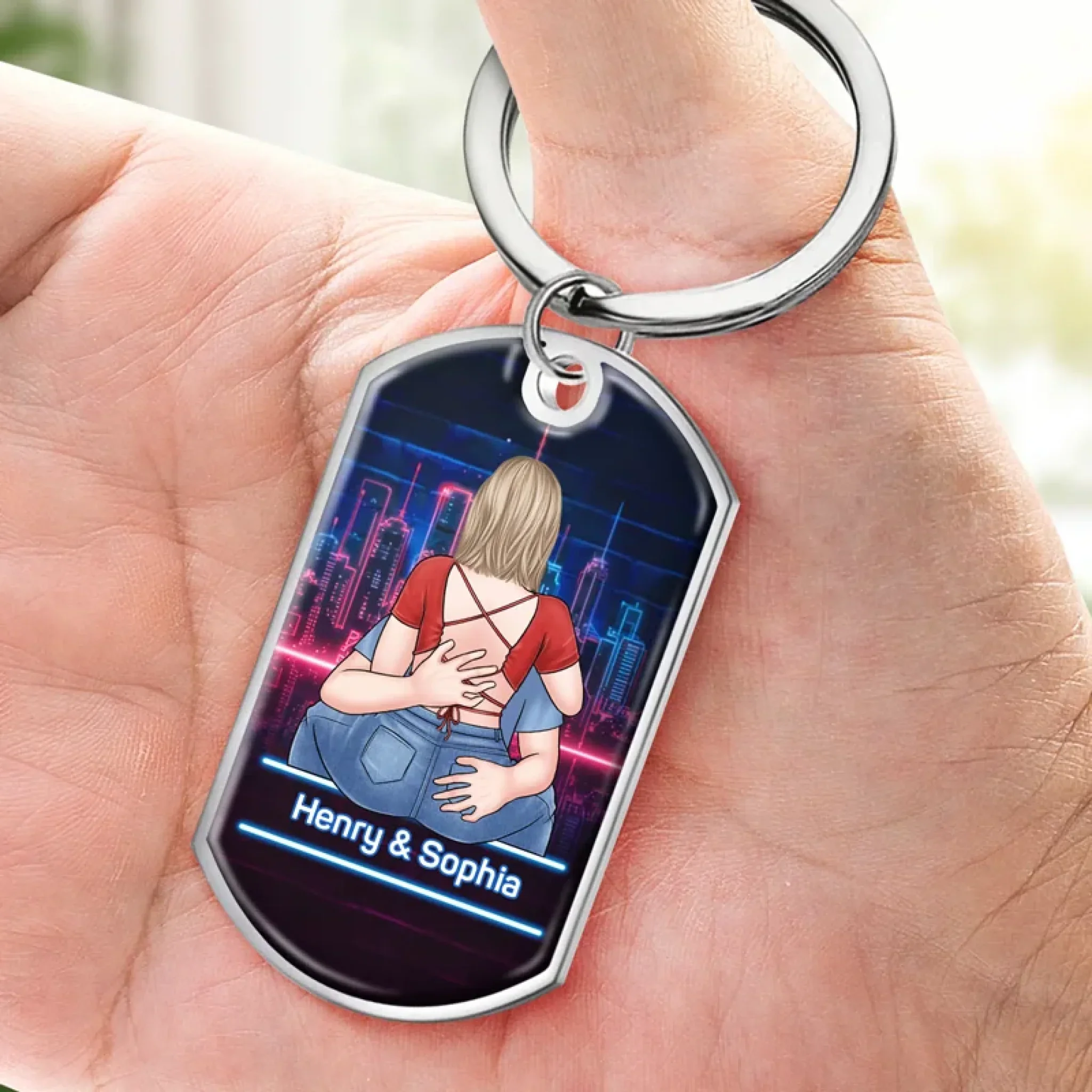 With You, I’ve Found My Forever - Couple Personalized Custom Keychain - Gift For Husband Wife, Anniversary - Image 3