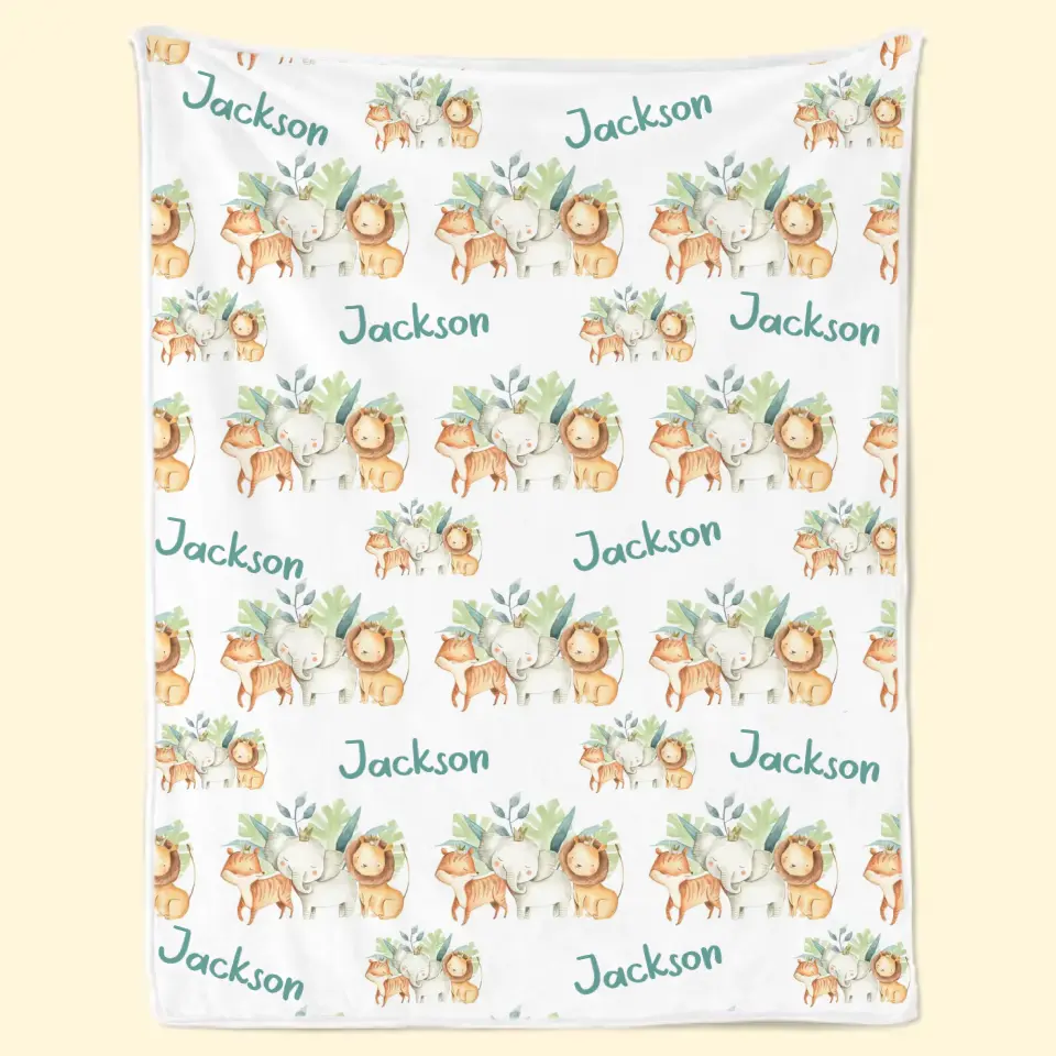 Woodland Animals In Da House - Family Personalized Custom Baby Blanket - Gift For Baby Kids, Newborn Baby - Image 7