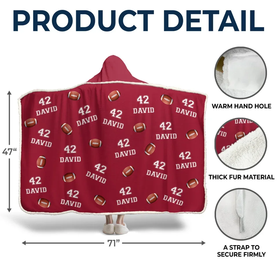 Work Hard, Dream Big - Personalized Custom  Snuggle Blanket, Hoodie Blanket - Christmas Gift For Sport Lovers, Sport Players - Image 6