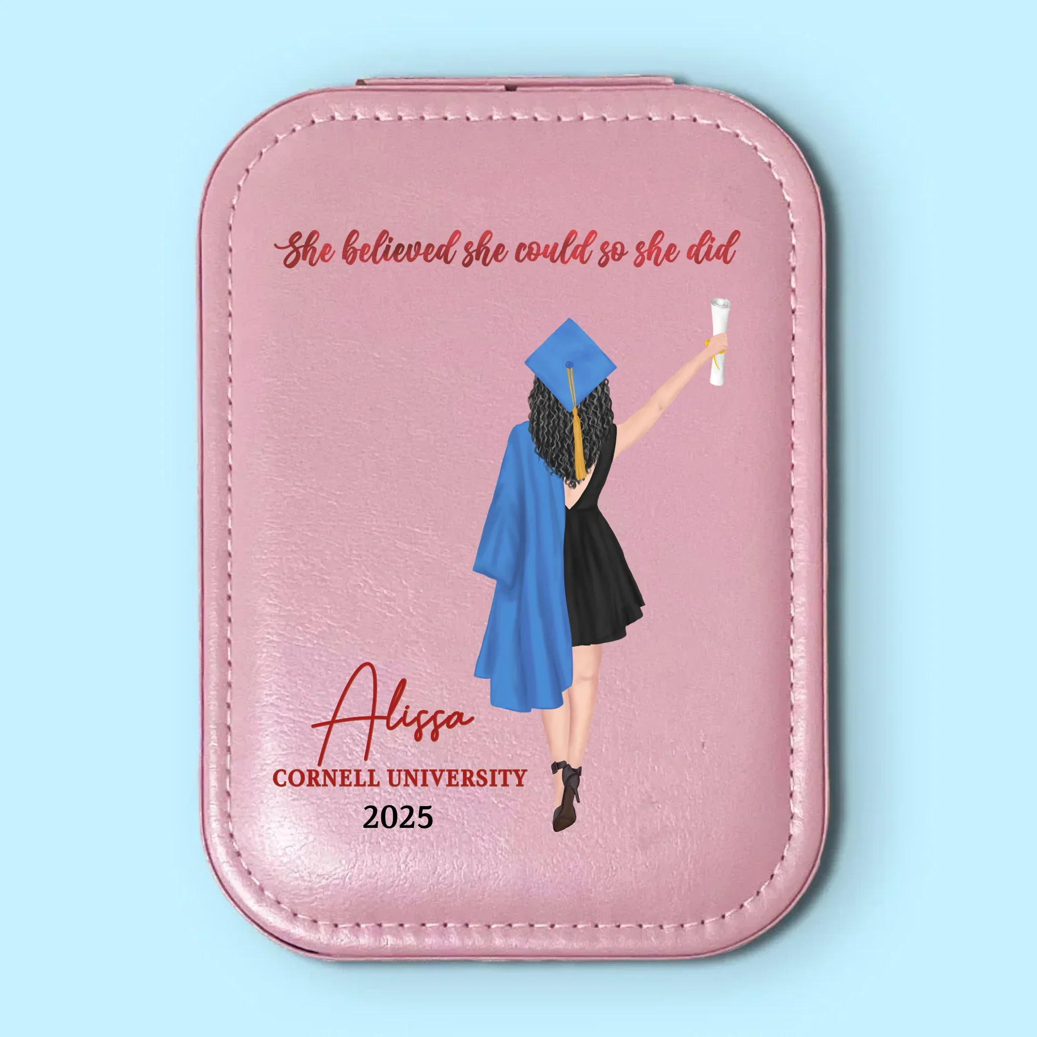 Worth The Hassle - Family Personalized Custom Jewelry Box LED Makeup - Graduation Gift For Family Members, Siblings, Brothers, Sisters - Image 3