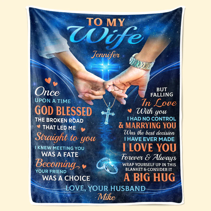Wrap Yourself Up In This Blanket - Couple Personalized Custom Blanket - Gift For Husband Wife, Anniversary - Image 3