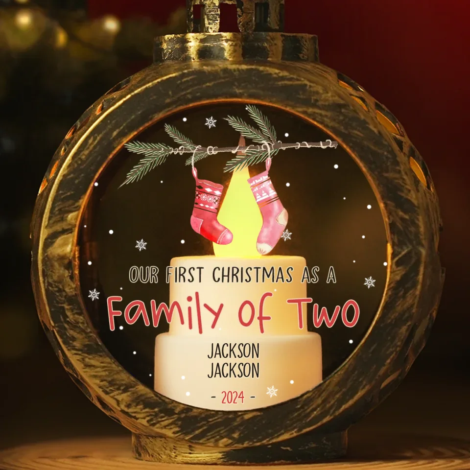 Wrapped In Love And Holiday Cheer - Family Personalized Custom Candlelight Lantern Ornament - Christmas Gift For Family Members, First Christmas - Image 2
