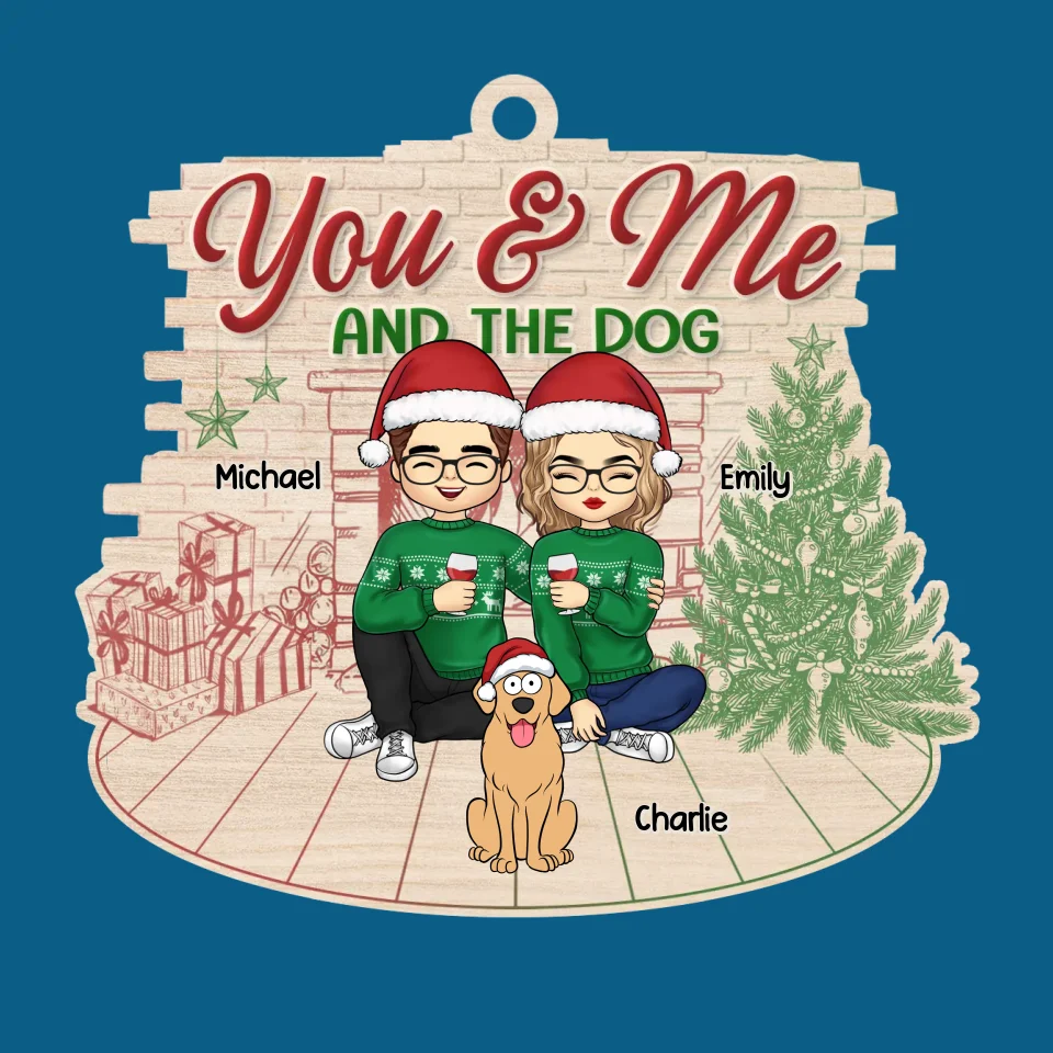 You And Me And The Fur Babies - Dog & Cat Personalized Custom Ornament - Wood Custom Shaped - Christmas Gift For Husband Wife, Anniversary, Pet Owners, Pet Lovers - Image 2