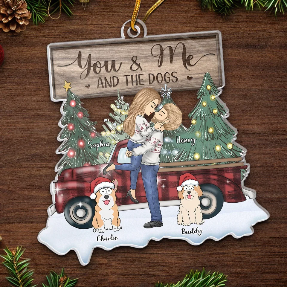 You And Me, Forever - Couple Personalized Custom Ornament - Acrylic Custom Shaped - Christmas Gift For Husband Wife, Anniversary, Pet Owners, Pet Lovers - Image 5