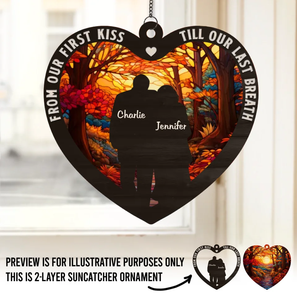 You And Me, It’s A Forever Kind Of Thing - Couple Personalized Window Hanging Suncatcher - Gift For Husband Wife, Anniversary - Image 2