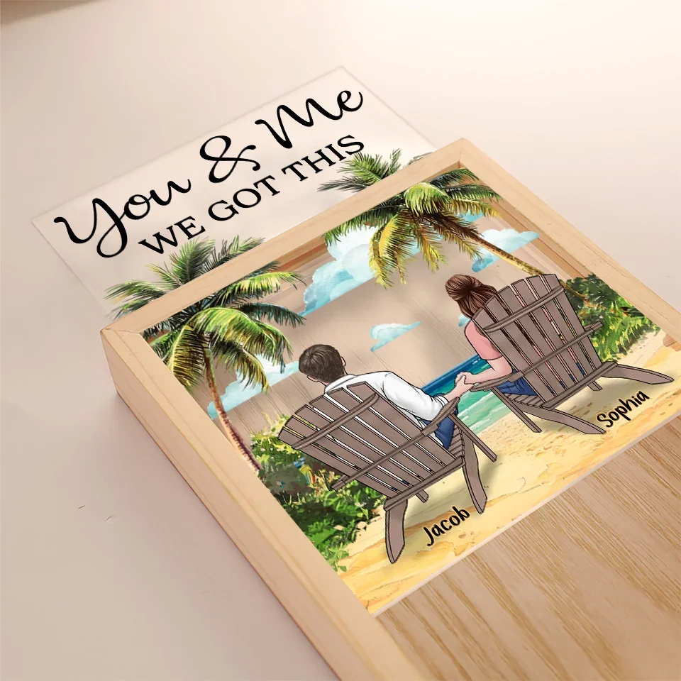 You And Me Through It All, We Got This - Couple Personalized Custom Frame Light Box - Gift For Husband Wife, Anniversary - Image 4