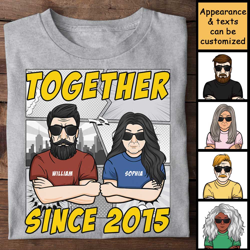 You And Me Together Since 2015 - Gift For Couples, Husband Wife - Personalized Unisex T-shirt - Image 3