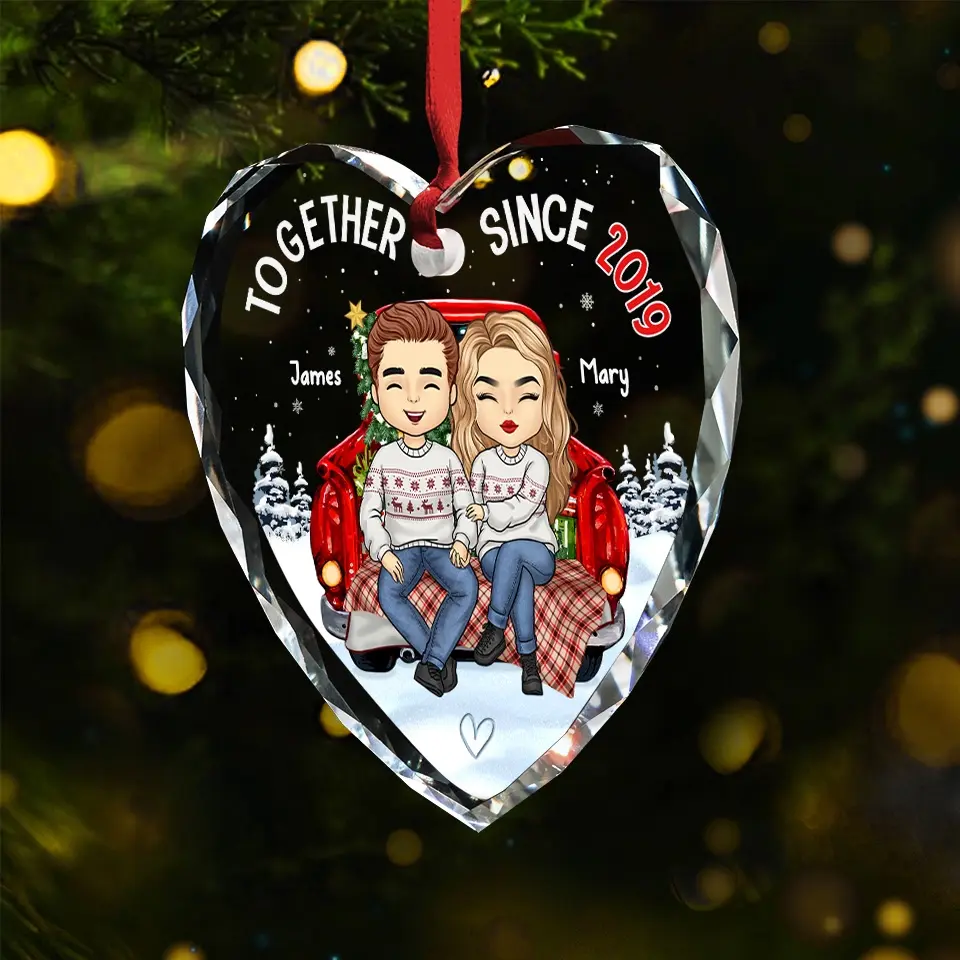 You And Me, We Got This - Couple Personalized Custom Heart Glass Ornament - Christmas Gift For Husband Wife, Anniversary - Image 3