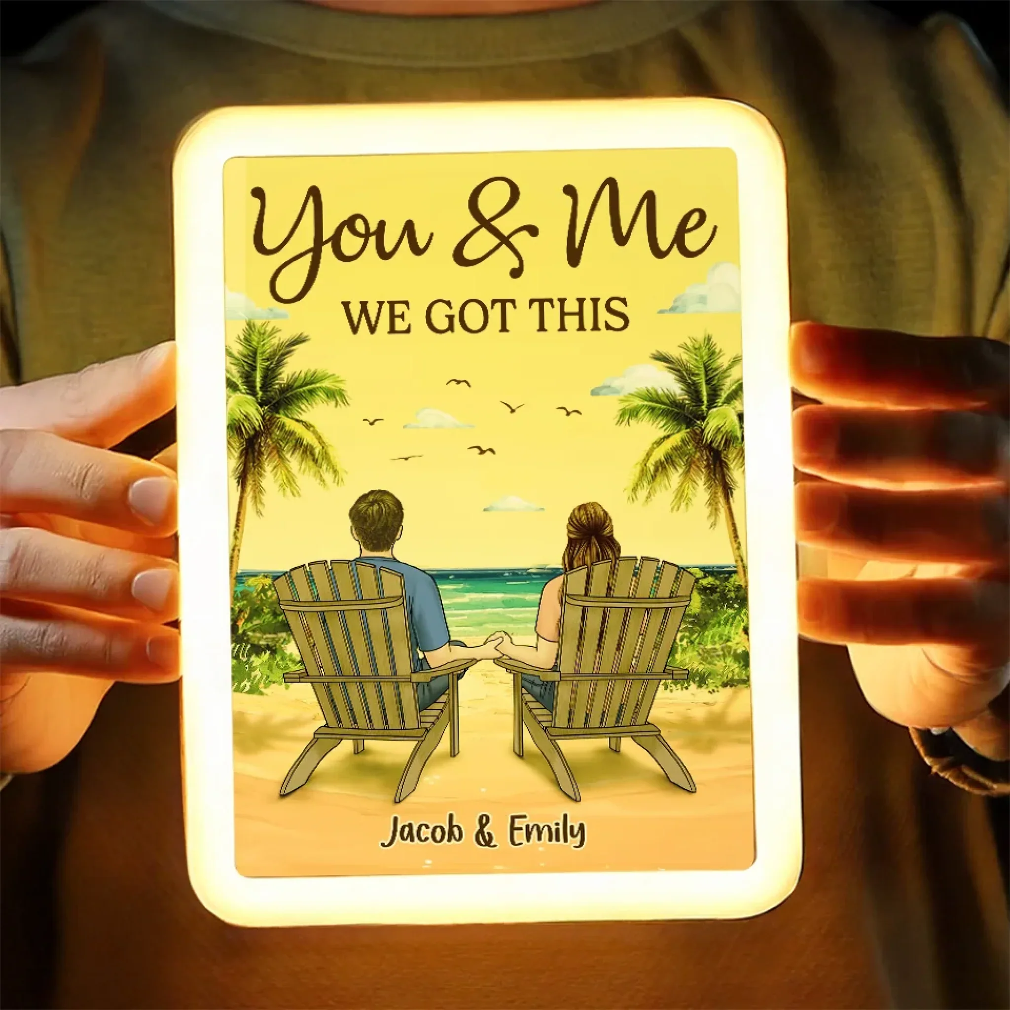 You And Me We Got This - Couple Personalized Custom LED Mirror Frame Lamp - Gift For Husband Wife, Anniversary - Image 4