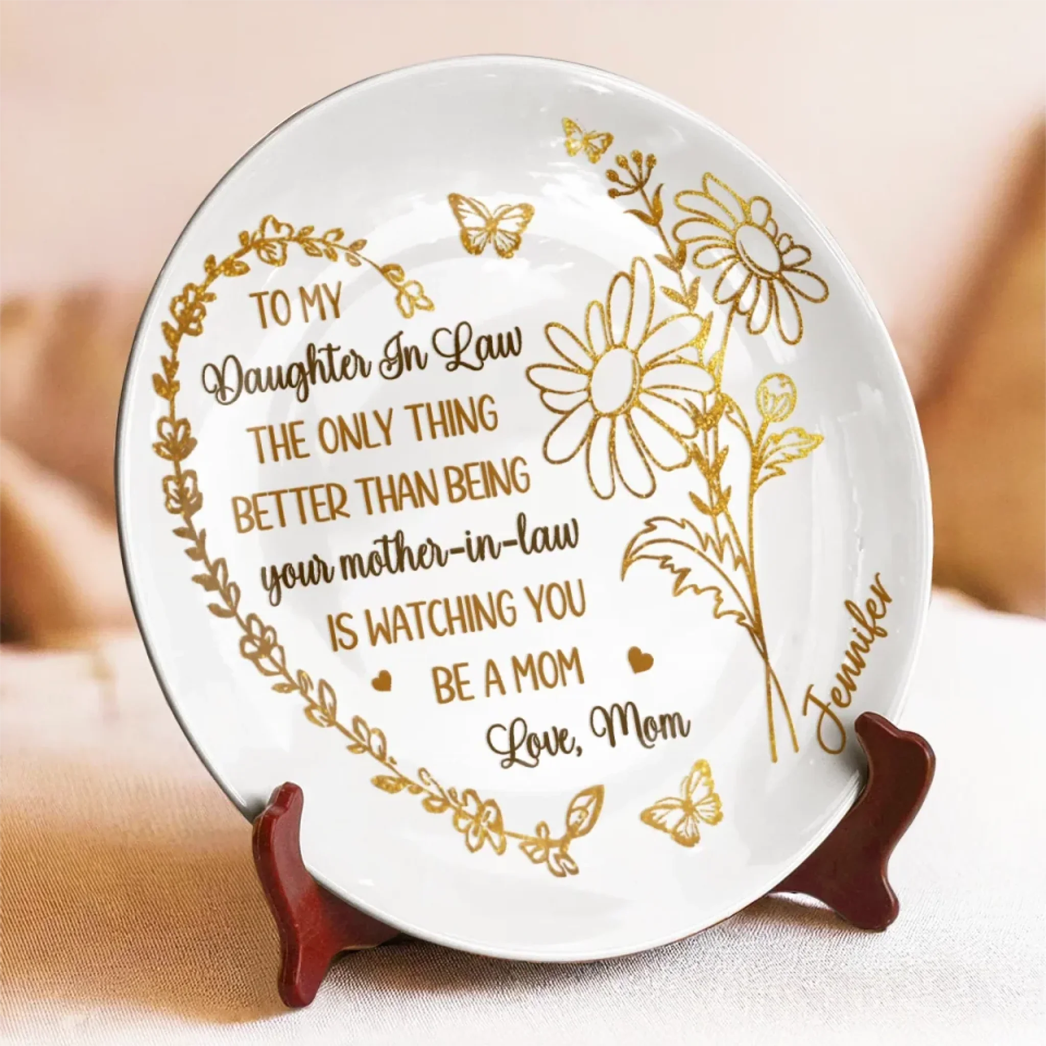 You Are A Daughter, A Blessing Beyond Measure - Family Personalized Custom Ceramic Plate - Mother's Day, Gift For Mom, Daughter - Image 3
