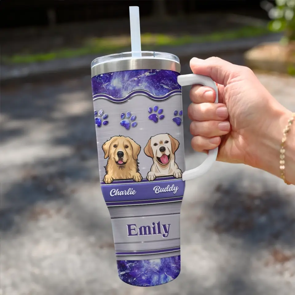 You Are Always My Best Fur Mom - Dog & Cat Personalized Custom 40 Oz Stainless Steel Tumbler With Handle - Gift For Pet Owners, Pet Lovers - Image 3