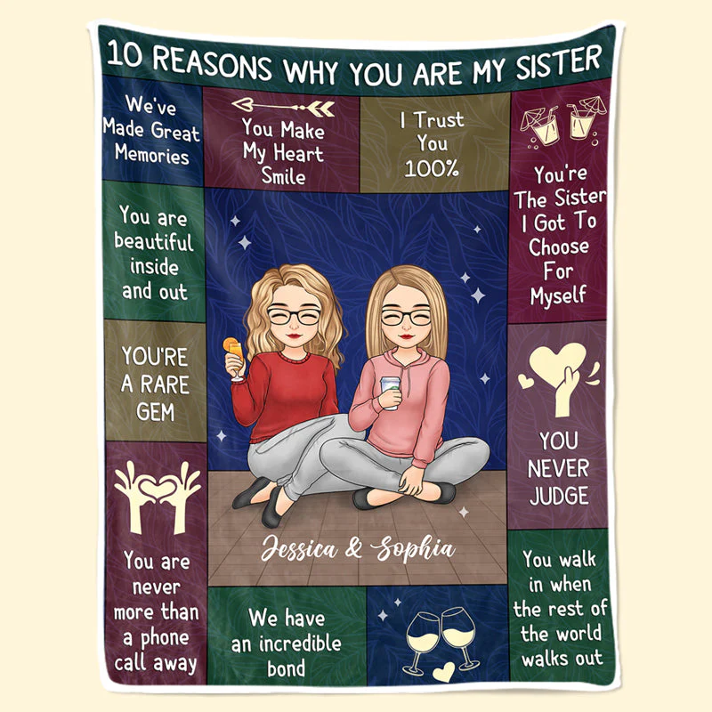 You Are Beautiful Inside And Out - Bestie Personalized Custom Blanket - Christmas Gift For Best Friends, BFF, Sisters - Image 2