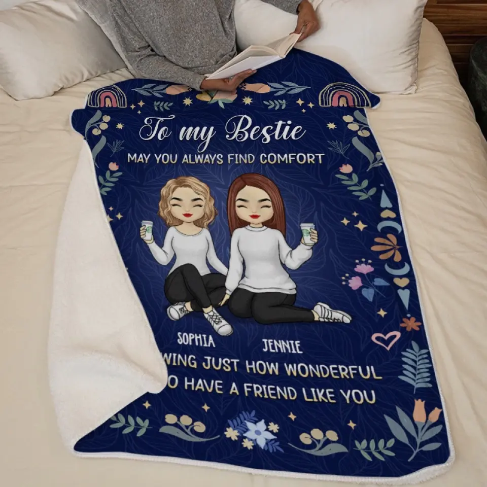 You Are Beautiful Inside And Out - Bestie Personalized Custom Blanket - Gift For Best Friends, BFF, Sisters - Image 6