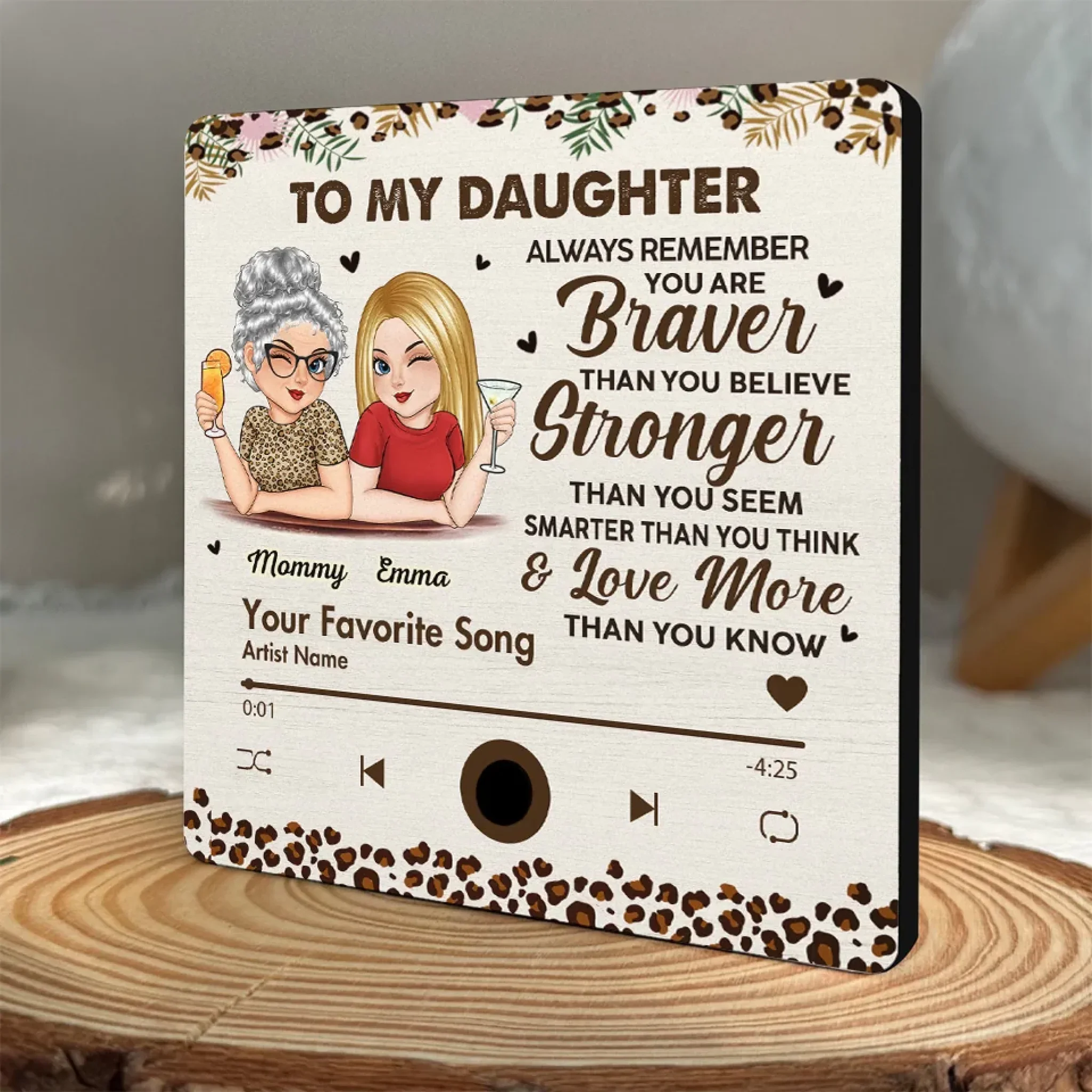 You Are Braver Than You Believe - Family Personalized Custom Music Fridge Magnet That Can Play Songs - Mother's Day Gift For Mom, Daughter - Image 4