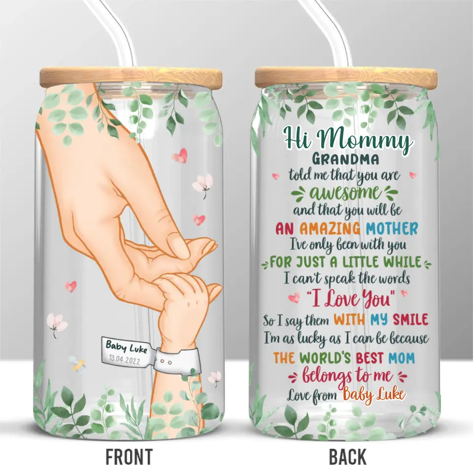 You Are Doing Better Than You Think You Are - Family Personalized Custom Glass Cup, Iced Coffee Cup - Mother's Day, Baby Shower Gift, Gift For First Mom - Image 2