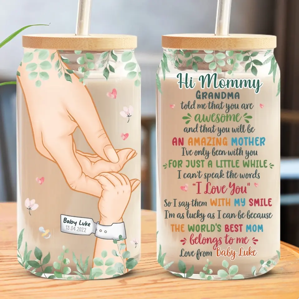 You Are Doing Better Than You Think You Are - Family Personalized Custom Glass Cup, Iced Coffee Cup - Mother's Day, Baby Shower Gift, Gift For First Mom - Image 3