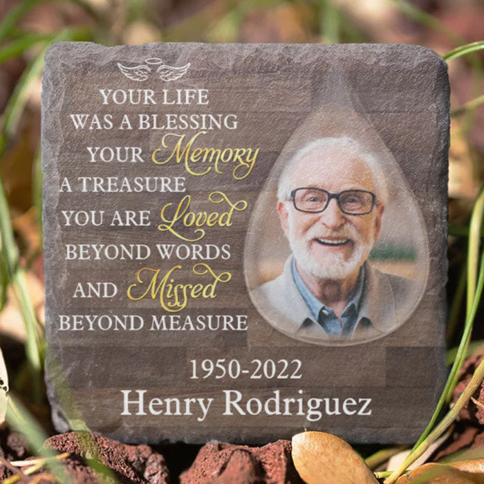 You Are Loved Beyond Words And Missed Beyond Measure - Personalized Memorial Stone, Human Grave Marker - Upload Image, Memorial Gift, Sympathy Gift - Image 2