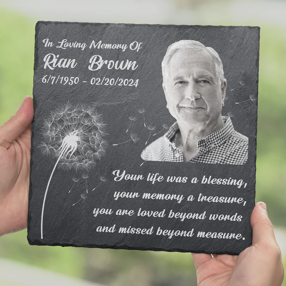 You Are Loved Beyond Words - Personalized Memorial Stone - Upload Image, Memorial Gift, Sympathy Gift - Image 4