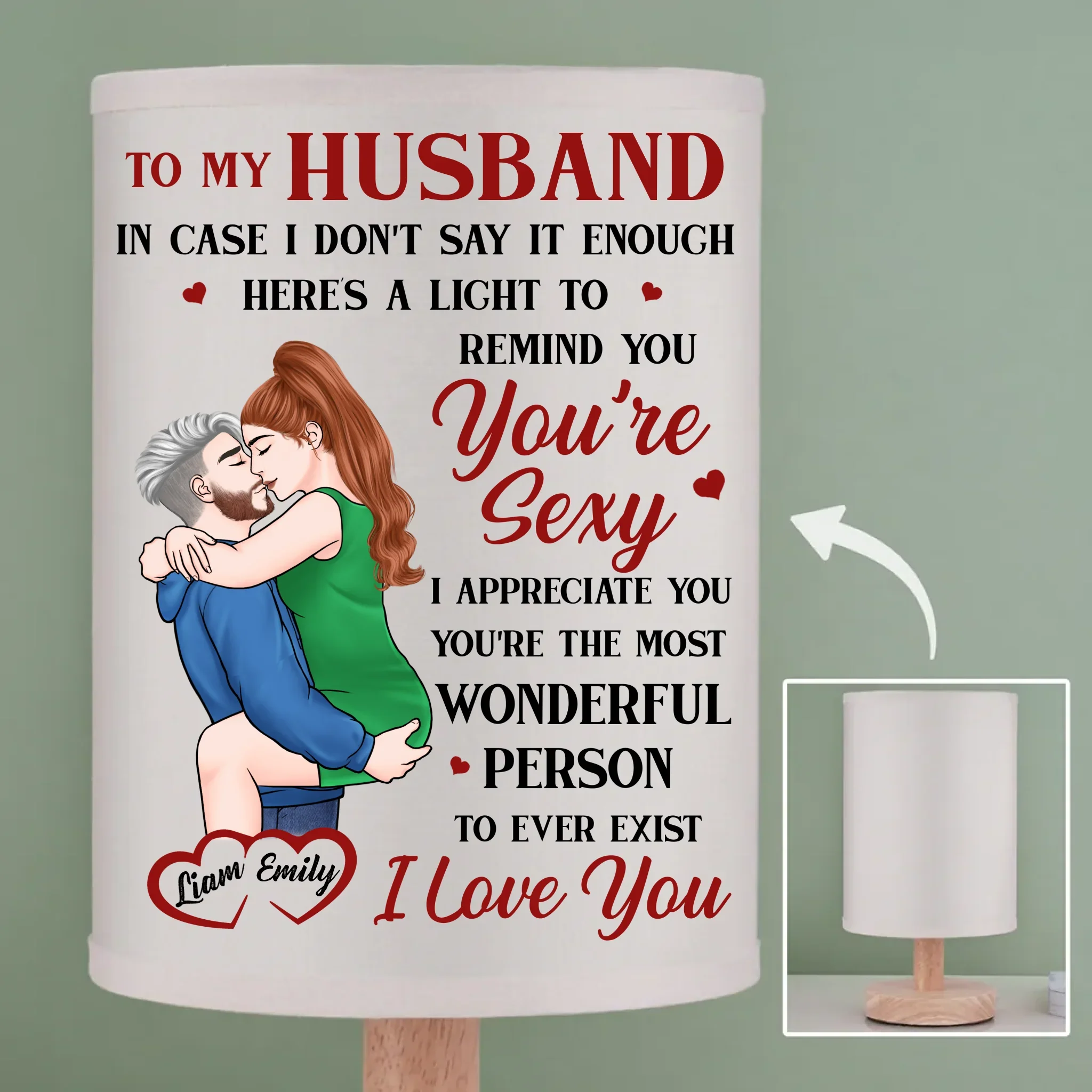 You Are My Always - Couple Personalized Custom Linen Bedside Table Lamp - Gift For Husband Wife, Anniversary - Image 2