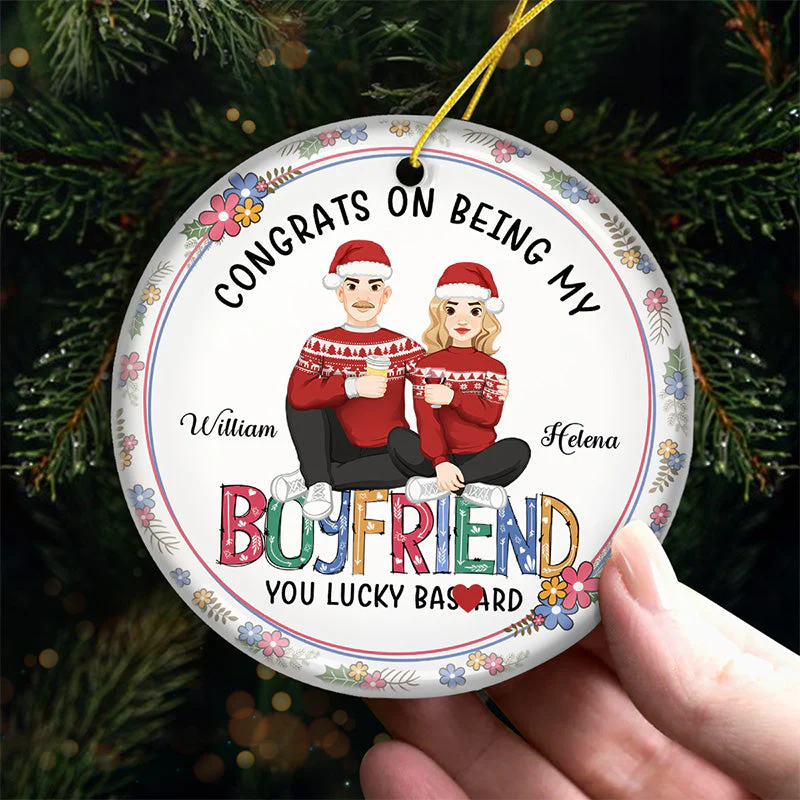 You Are My Christmas Wish - Couple Personalized Custom Ornament - Ceramic Round Shaped - Christmas Gift For Husband Wife, Anniversary - Image 4