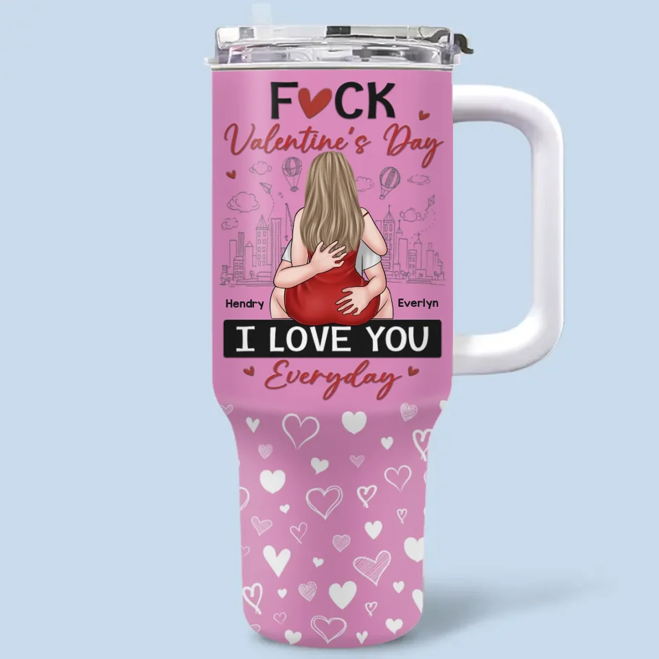 You Are My Everything - Couple Personalized Custom 40 Oz Stainless Steel Tumbler With Handle - Valentine Gift For Husband Wife, Anniversary - Image 2