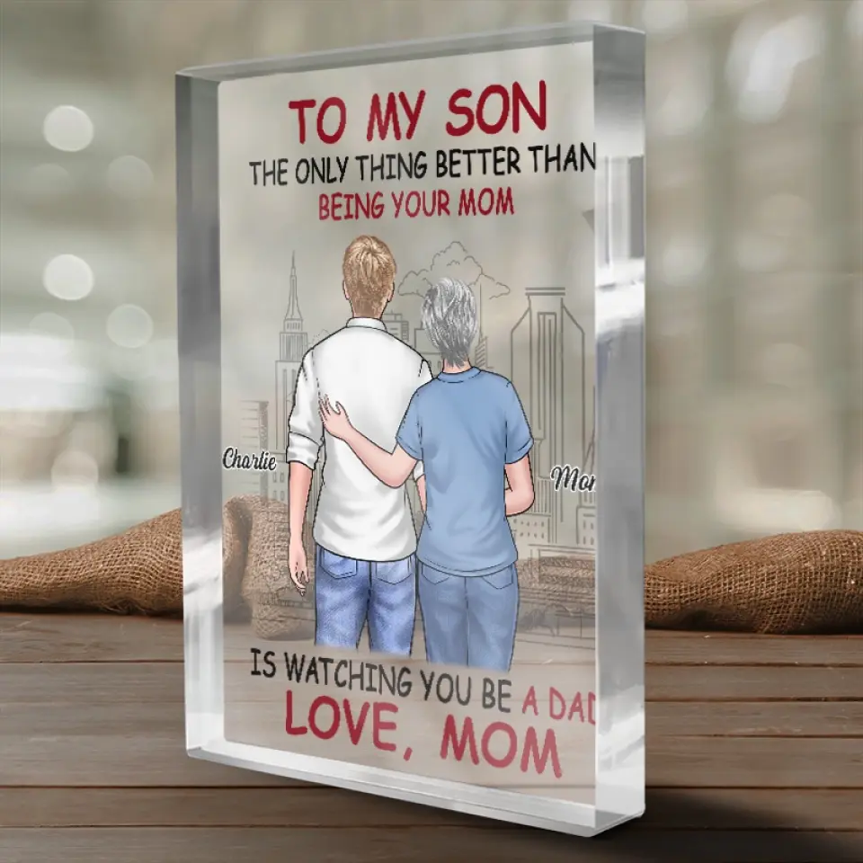 You Are My Greatest Accomplishment - Family Personalized Custom Rectangle Shaped Acrylic Plaque - Gift For Son, Grandson - Image 3