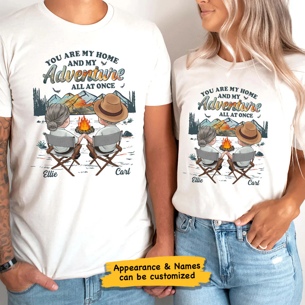 You Are My Home And My Adventure All At Once - Personalized Unisex T-shirt, Hoodie, Sweatshirt - Gift For Couple, Husband Wife, Anniversary, Engagement, Wedding, Marriage, Camping Gift - Image 4