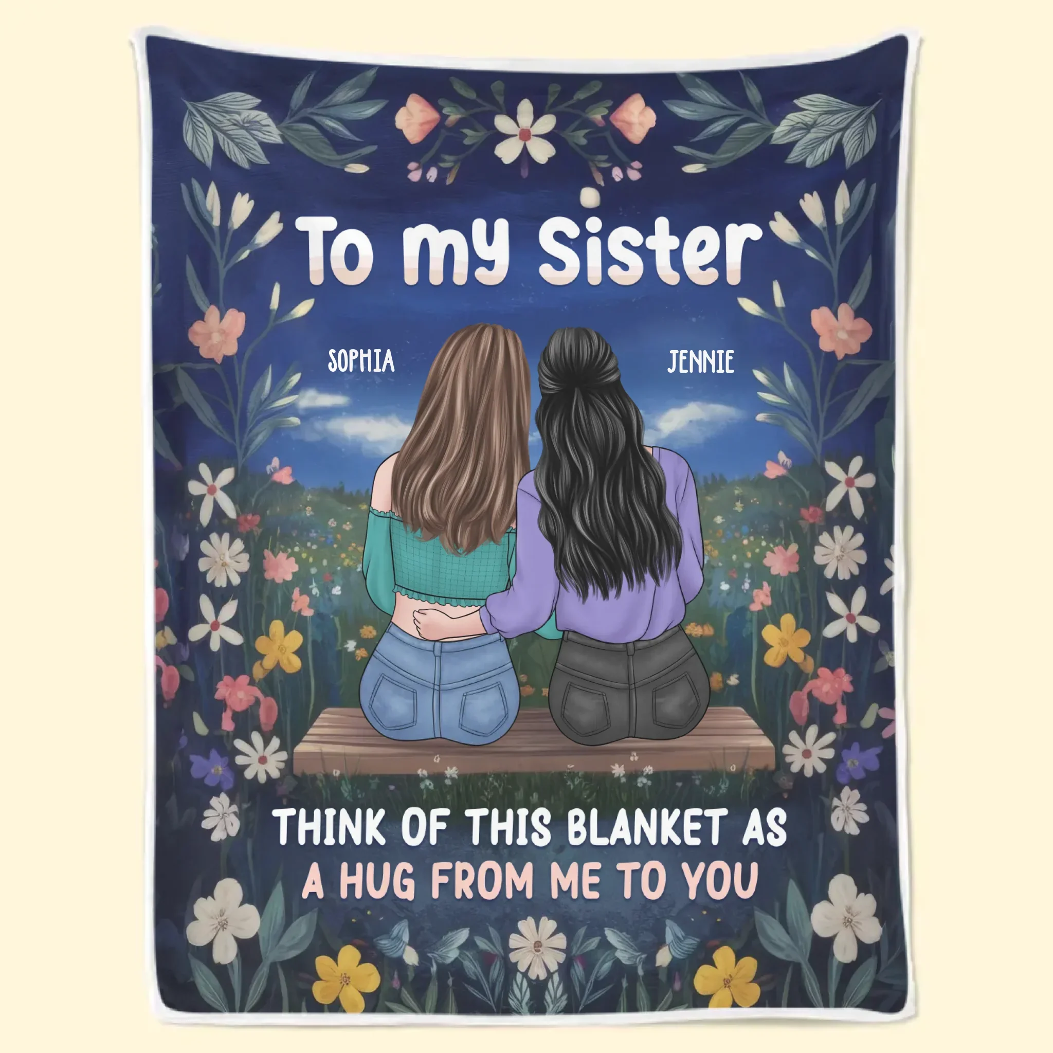 You Are My Light In The Dark - Bestie Personalized Custom Blanket - Gift For Best Friends, BFF, Sisters - Image 2