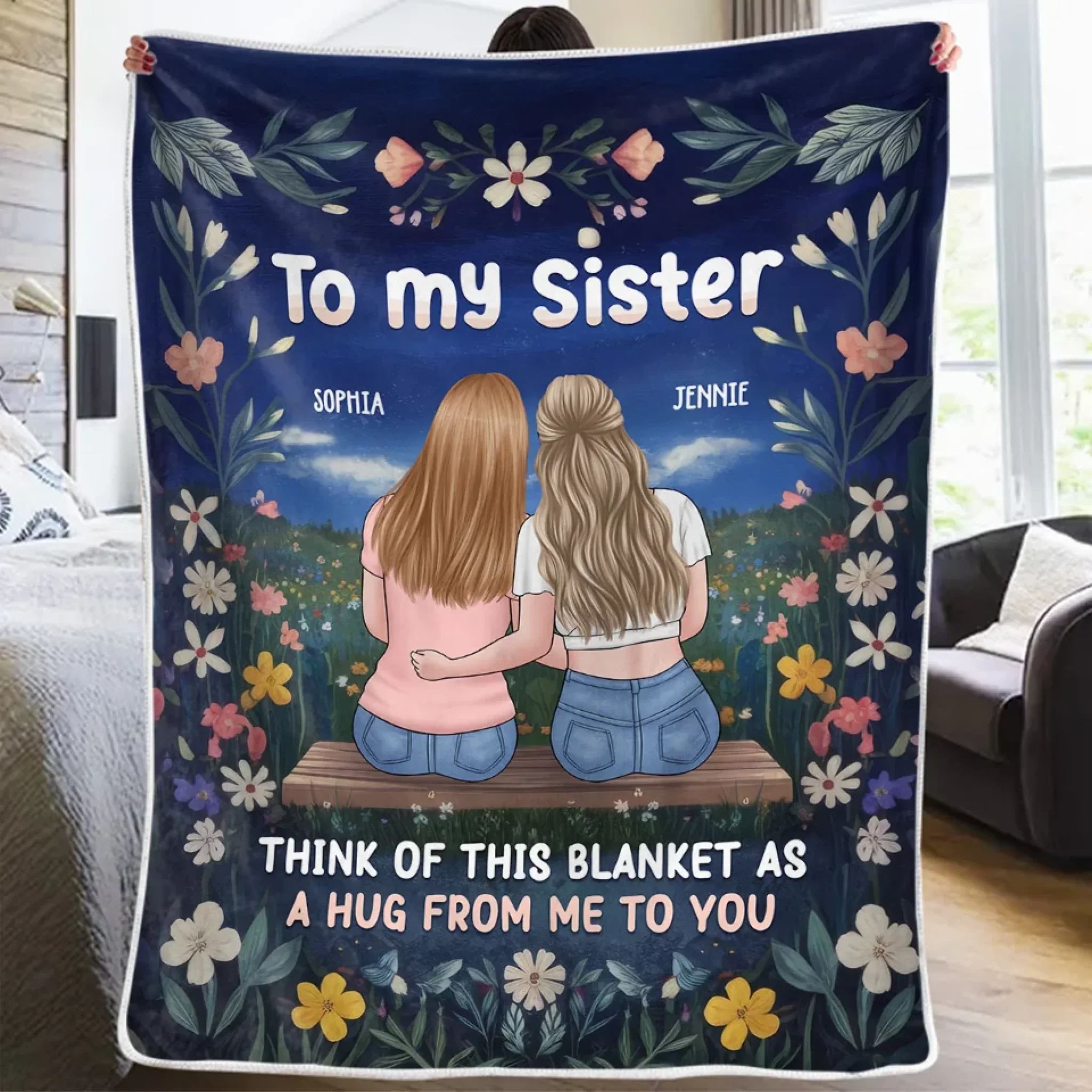 You Are My Light In The Dark - Bestie Personalized Custom Blanket - Gift For Best Friends, BFF, Sisters - Image 3