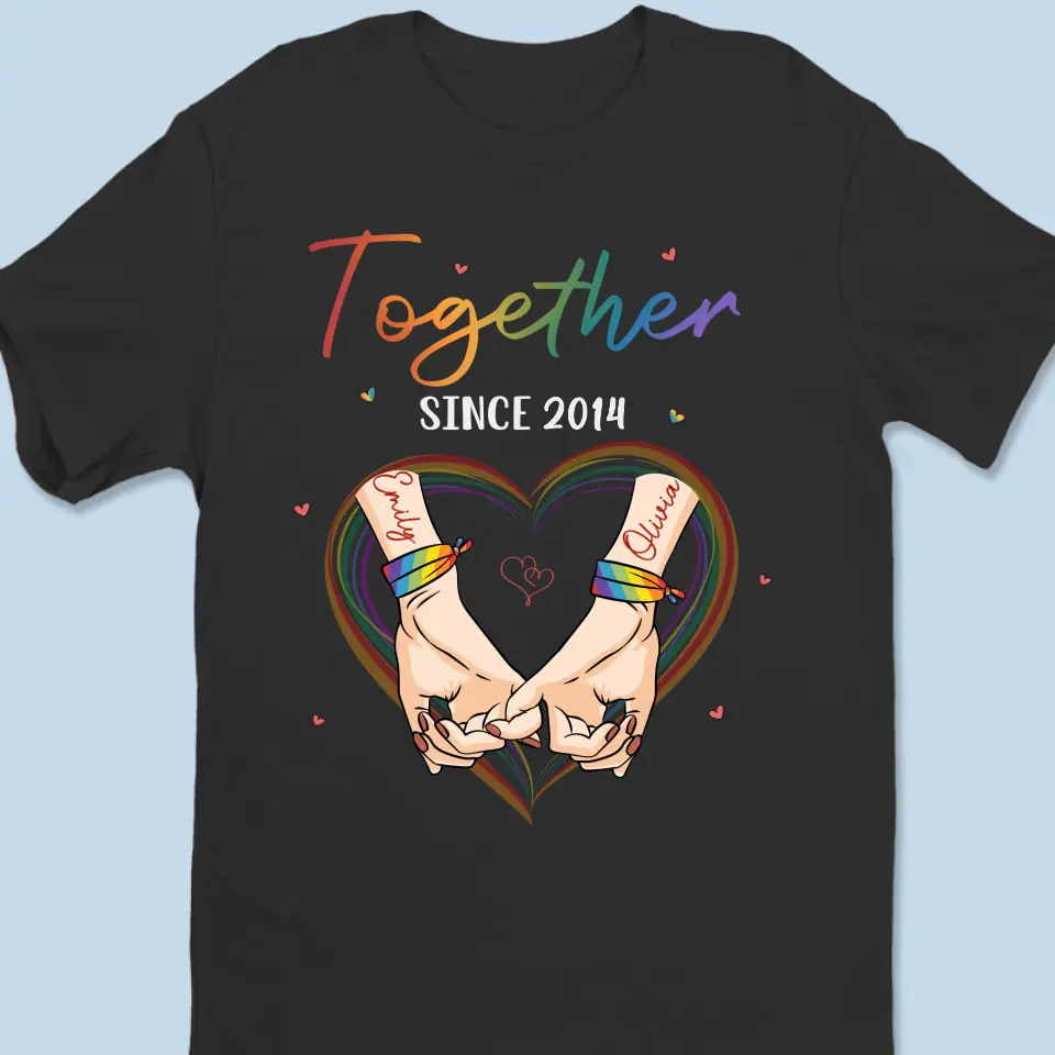 You Are My Rainbow - Couple Personalized Custom Unisex T-shirt, Hoodie, Sweatshirt - Gift For Husband Wife, Anniversary, LGBTQ+ - Image 2