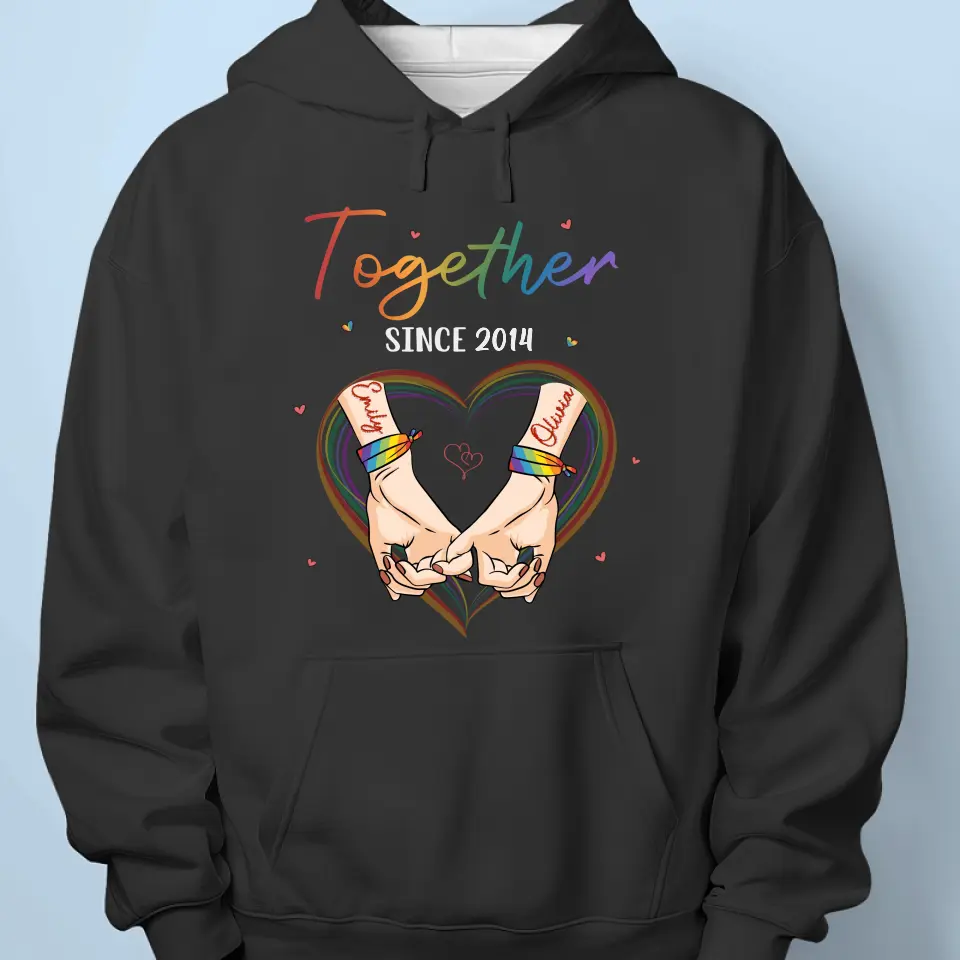 You Are My Rainbow - Couple Personalized Custom Unisex T-shirt, Hoodie, Sweatshirt - Gift For Husband Wife, Anniversary, LGBTQ+ - Image 5