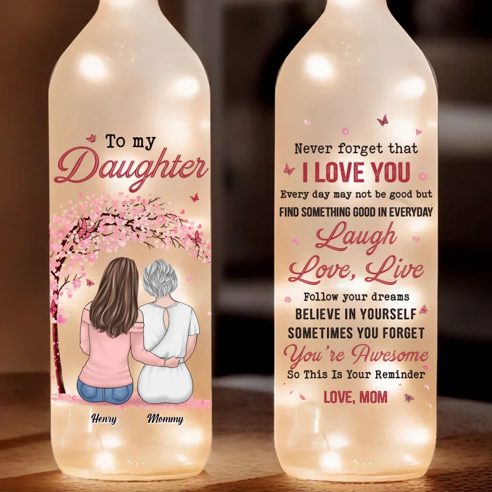 You Are My Shining Star, And I’m Endlessly Proud Of You - Family Personalized Custom Bottle Lamp - Gift For Mom, Daughter - Image 2