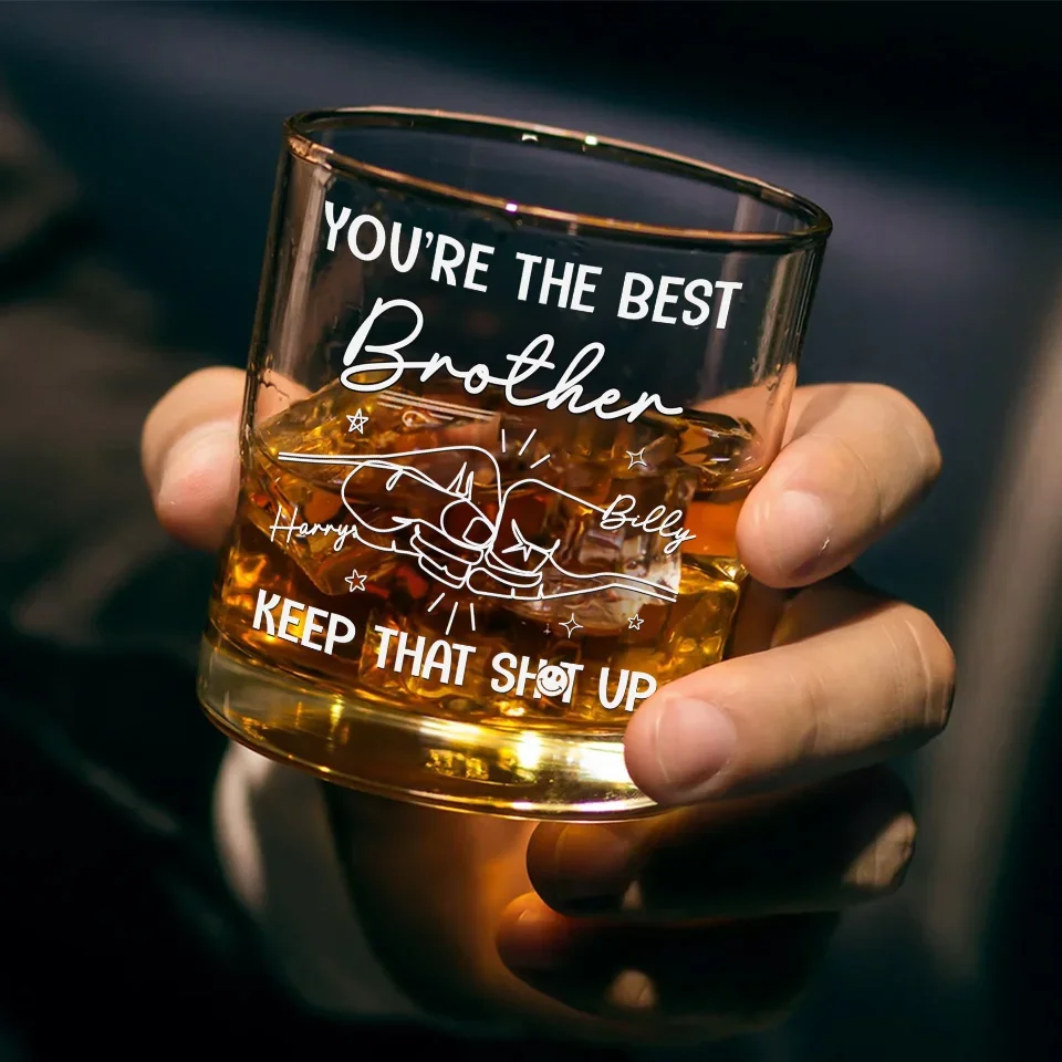 You Are The Best Brother In The World - Family Personalized Custom Whiskey Glass - Gift For Family Members - Image 3